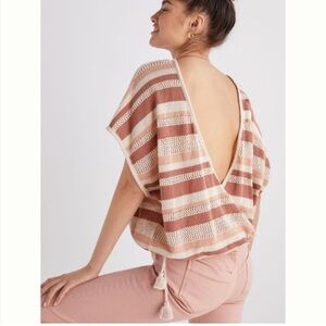 Anthropologie Striped Side Tie Poncho